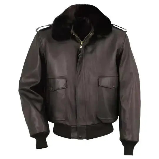 Men’s A-2 Cowhide Leather Flight Bomber Jacket-0