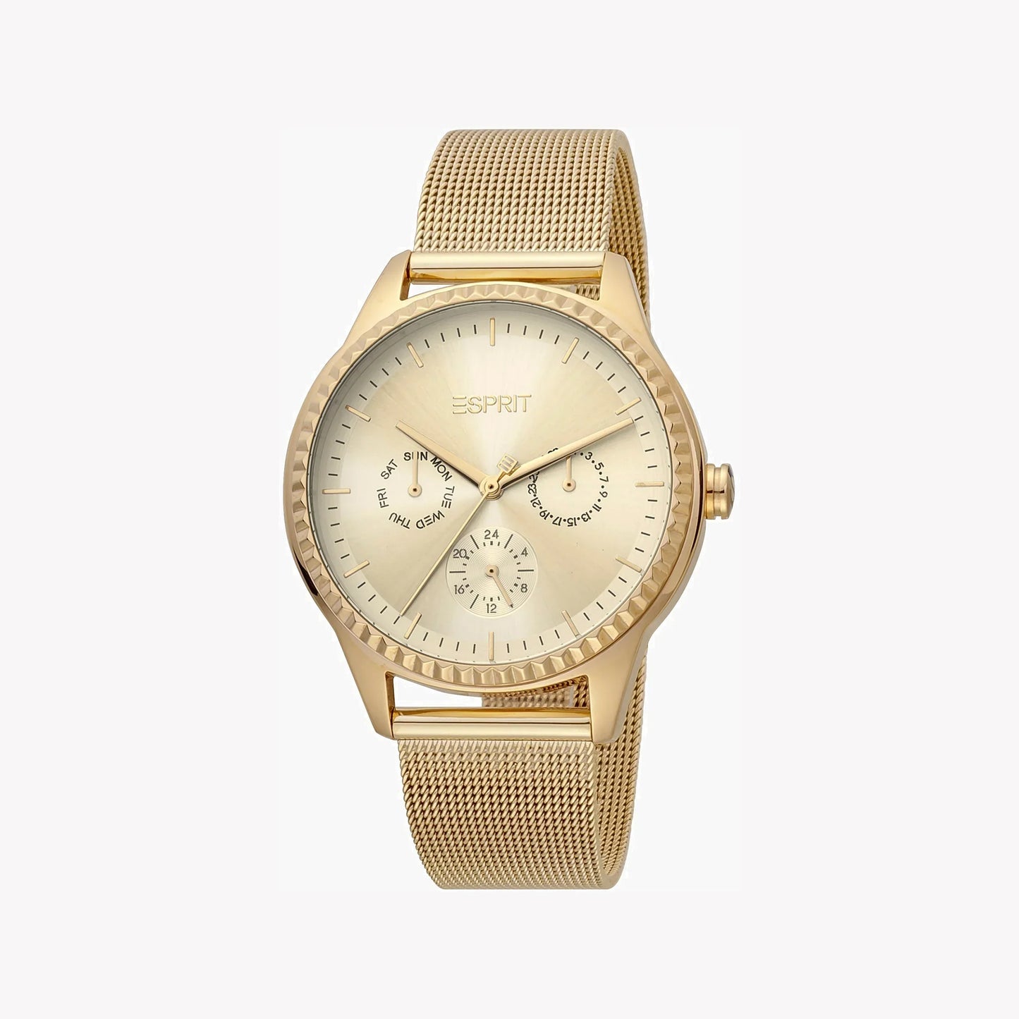 Esprit Women's Gold Stainless Steel Watch, Champagne Dial | Es1l143m0035-0