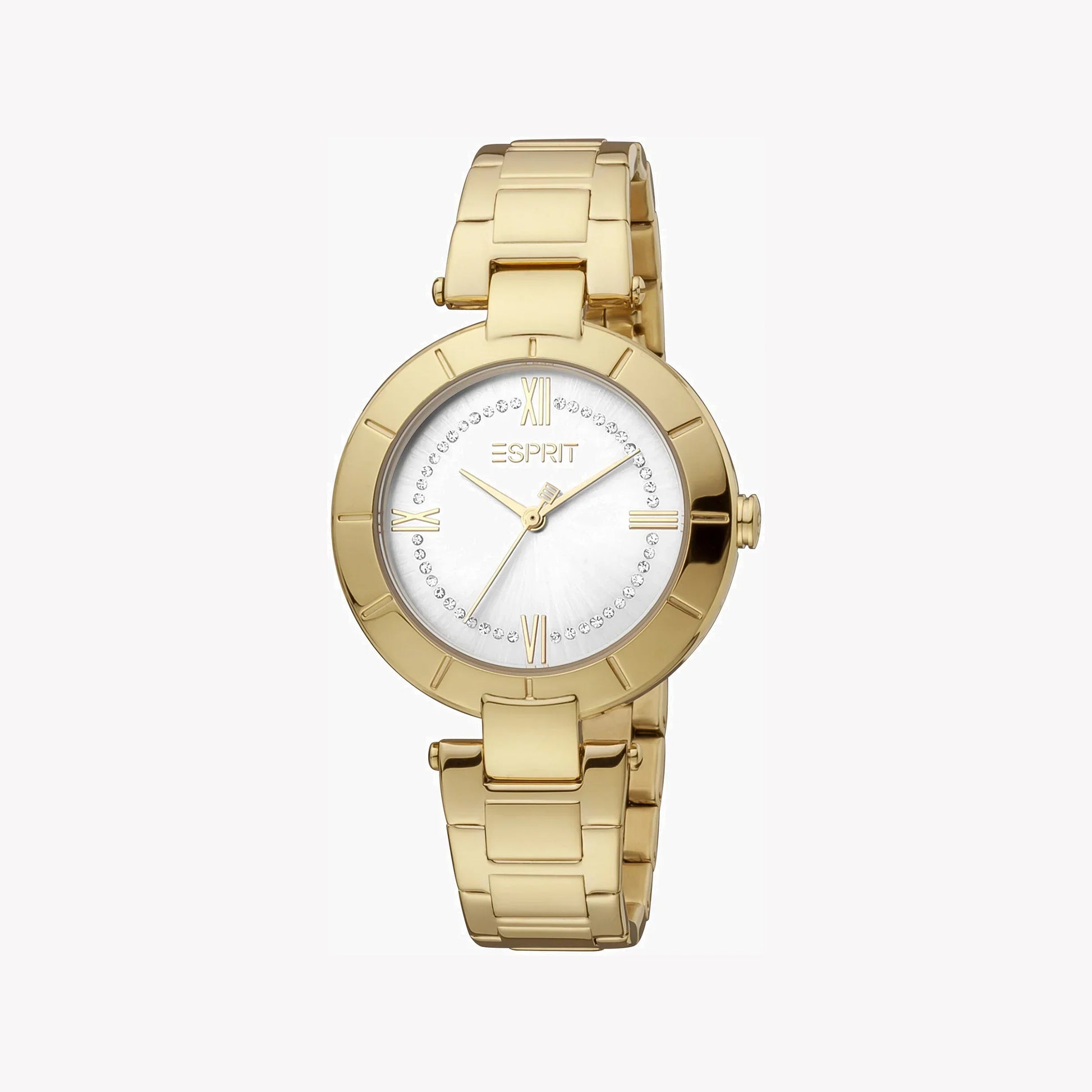 Esprit Women's Gold Stainless Steel Watch, Silver Dial | Es1l048m0015-0
