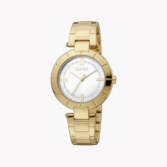 Esprit Women's Gold Stainless Steel Watch, Silver Dial | Es1l048m0015-0