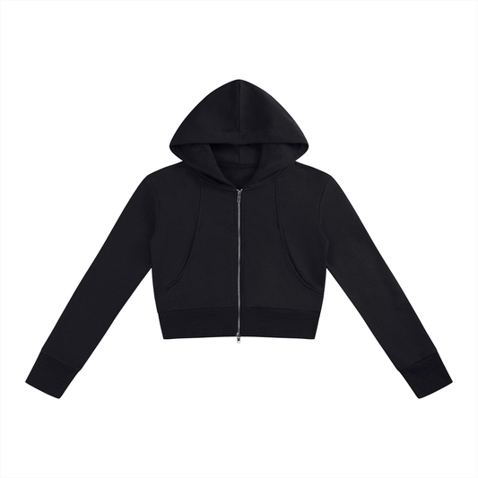 Women’s Slim Crop Full Zip Hoodie-0
