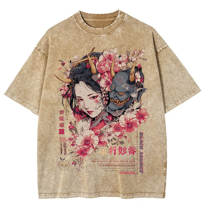 Anime Dragon Floral Graphic T Shirt Unisex Cotton Tee-5