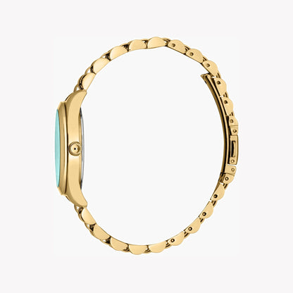 Just Cavalli Women's Gold Stainless Steel Watch, Turquoise Dial | Jc1l210m0465-1
