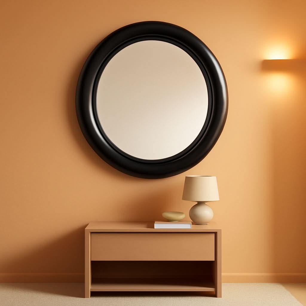 Bronze Oval Wall Mirror 22.5 By 29.5 Inches With Beaded Inner Edge Vertical Or Horizontal Mount-0