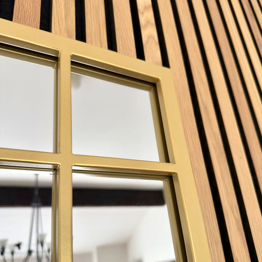 Aimi - Gold Metal Rectangle Window Mirror - 95cm x 120cm.-1