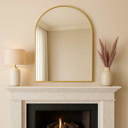Akiko - Gold Metal Arched Mirror - 120cm x 95cm-3