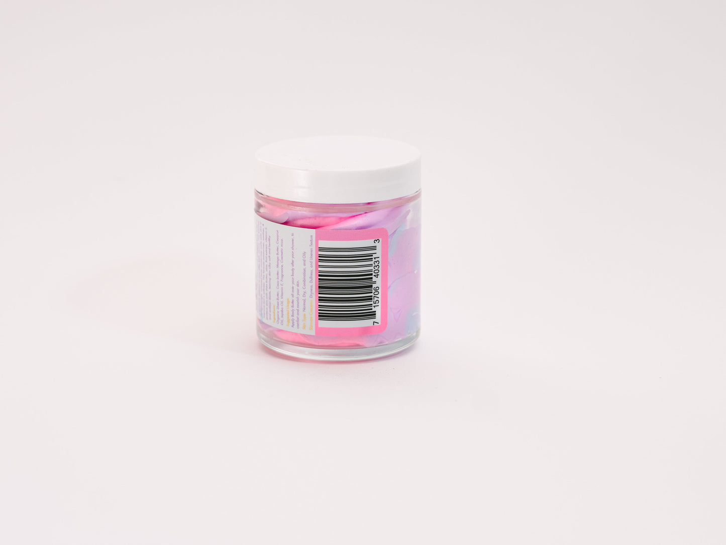 Jar standing upright on a plain white background.