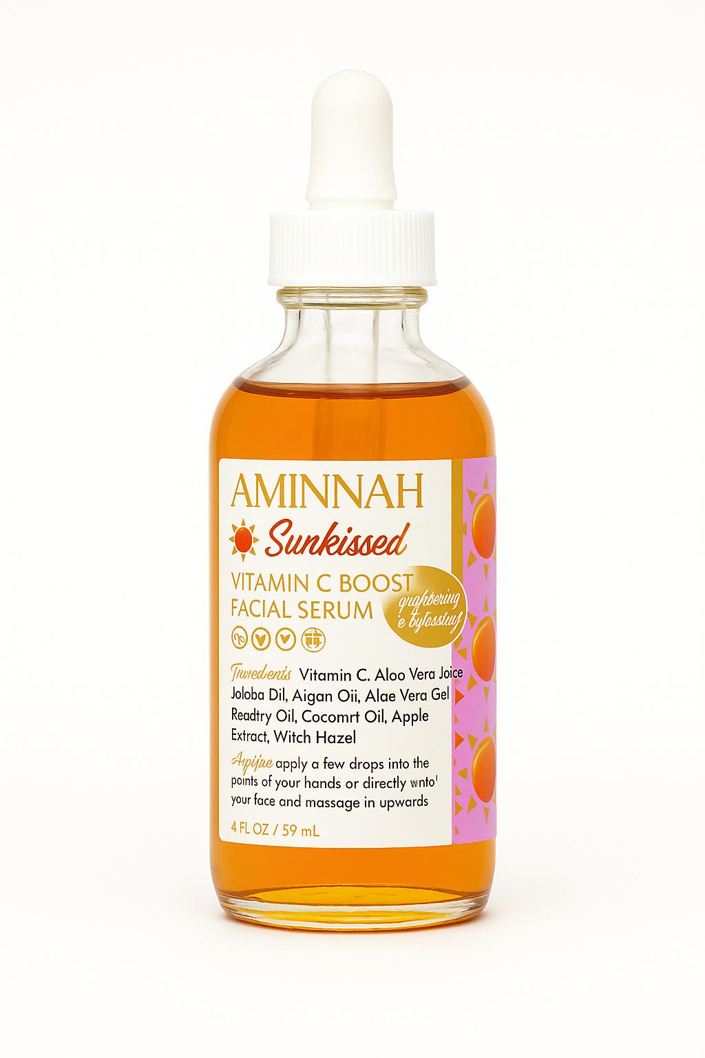 Serum bottle standing alone against a white background.