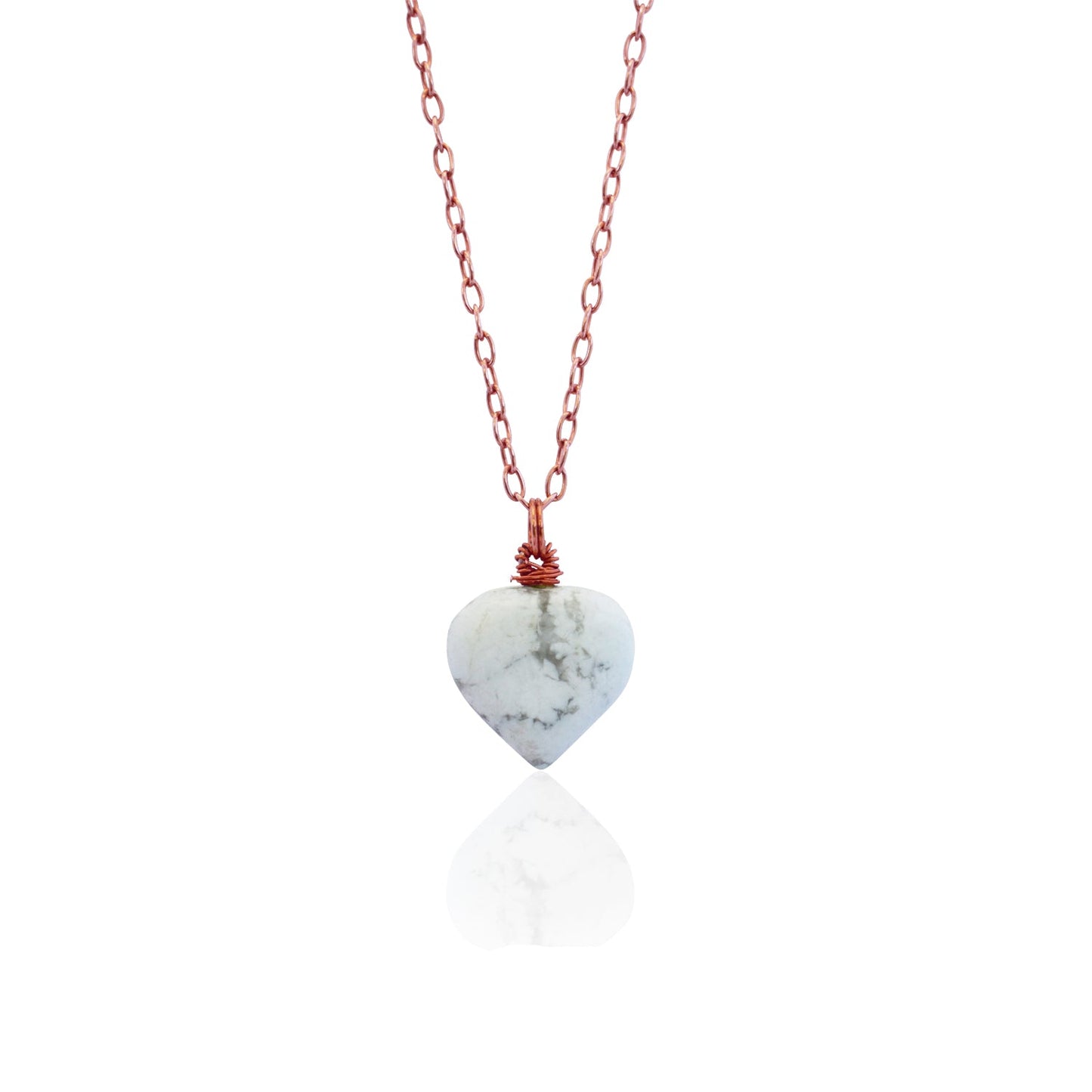 White Howlite Rose Gold necklace, White and Pink Gemstone Necklace, Bloom Collection | by nlanlaVictory