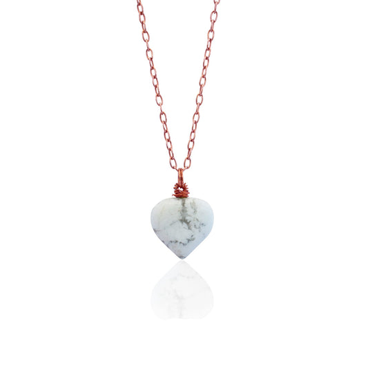 White Howlite Rose Gold necklace, White and Pink Gemstone Necklace, Bloom Collection | by nlanlaVictory
