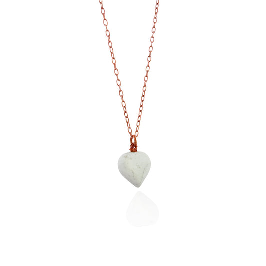 White Howlite Rose Gold necklace, White and Pink Gemstone Necklace, Bloom Collection | by nlanlaVictory