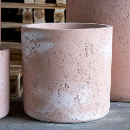 Aurella | Blushstone – 100cm XXL Concrete Cylinder Planter – 621L Round Plant Pot-2