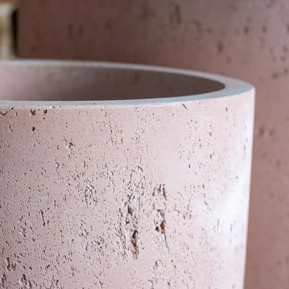 Aurella | Blushstone – 70cm X Large Concrete Cylinder Planter – 199L Round Plant Pot-4