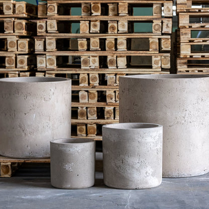 Aurella | Truffle – 85cm XXL Concrete Cylinder Planter – 365L Round Plant Pot