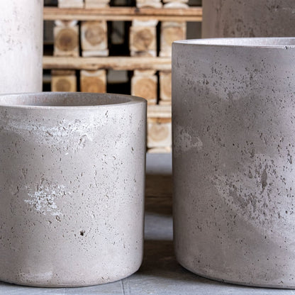 Aurella | Truffle – 85cm XXL Concrete Cylinder Planter – 365L Round Plant Pot