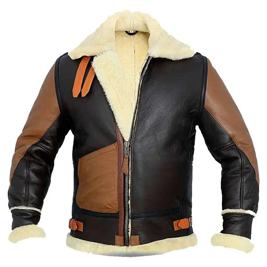 Men’s B3 Aviator Shearling Bomber Leather Jacket-0
