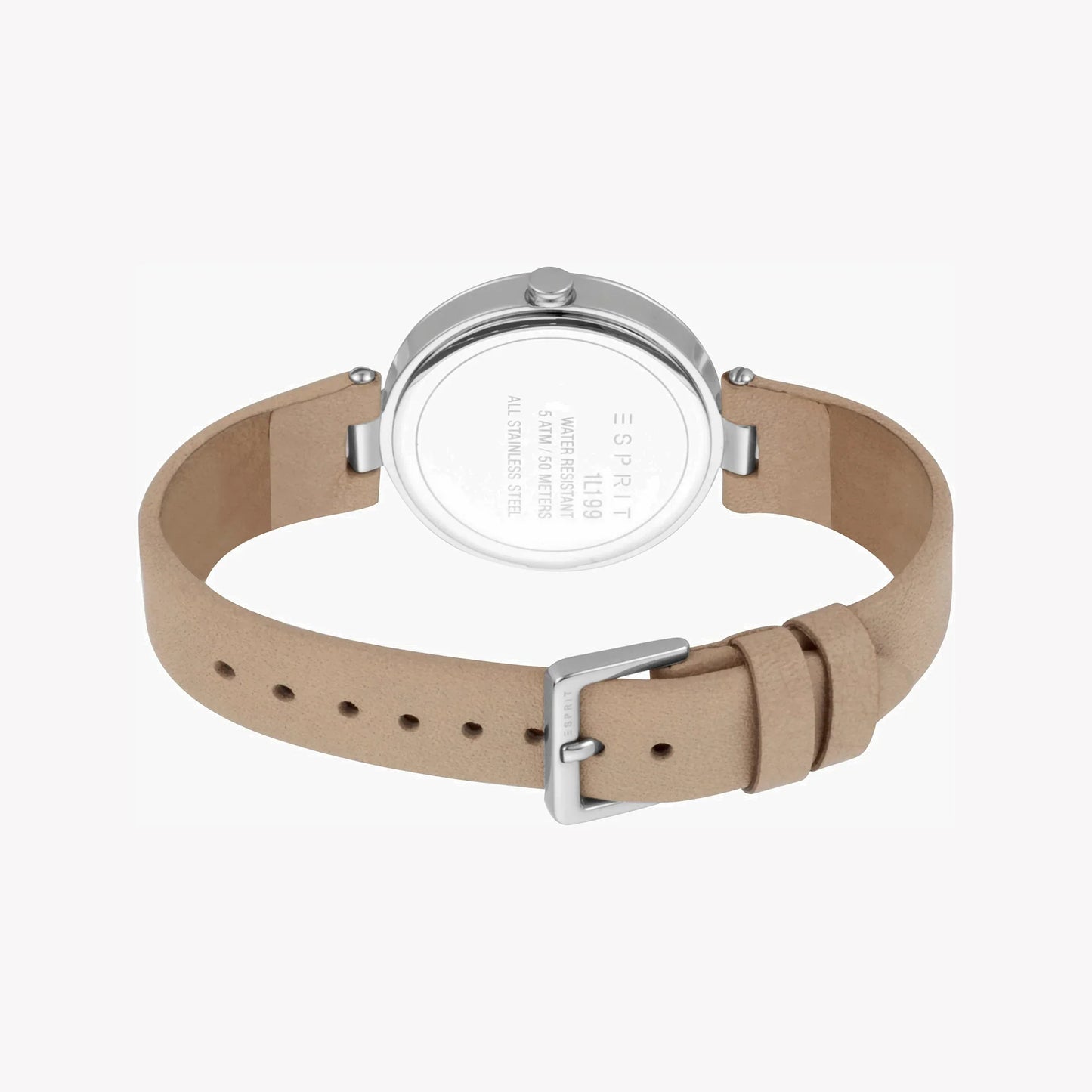 Esprit Women's Beige Leather Watch, White Mother Of Pearls | ES1L199L1015-2
