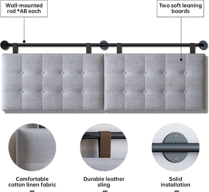 Adjustable Wall Mounted King Size Headboard with Tufting-2