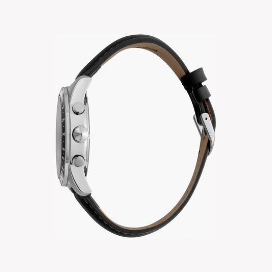 Just Cavalli Men's Silver Watch, Black Leather Band | Jc1g204l0015-1