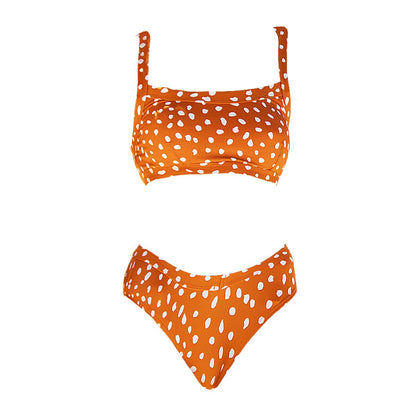 Beach Babe Orange Polka Dot Bikini-3