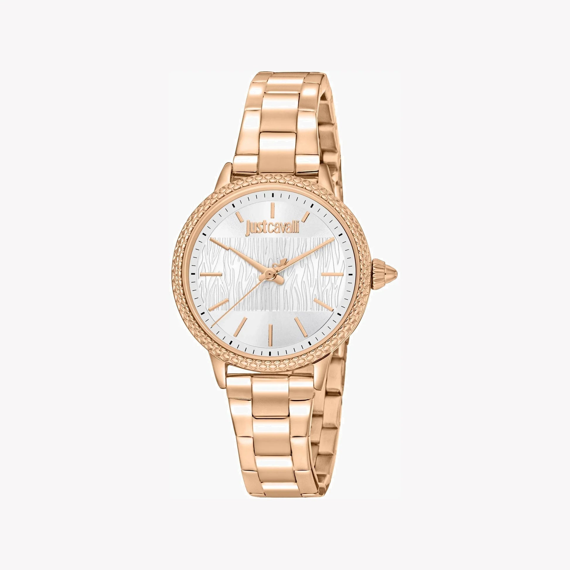 Just Cavalli Women's Rose Gold Stainless Steel Watch, Silver Dial | Jc1l259m0075-0