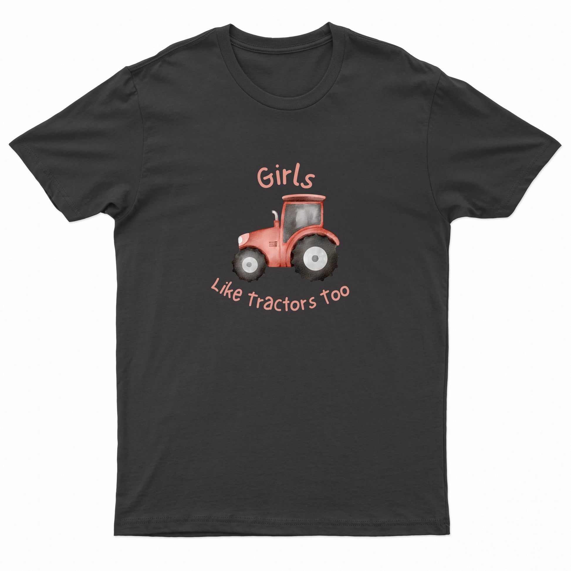 Kids "GIRLS LIKE TRACTORS TOO" Printed T-Shirt-0