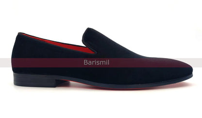 Trevor III - Black Velvet Loafers-1