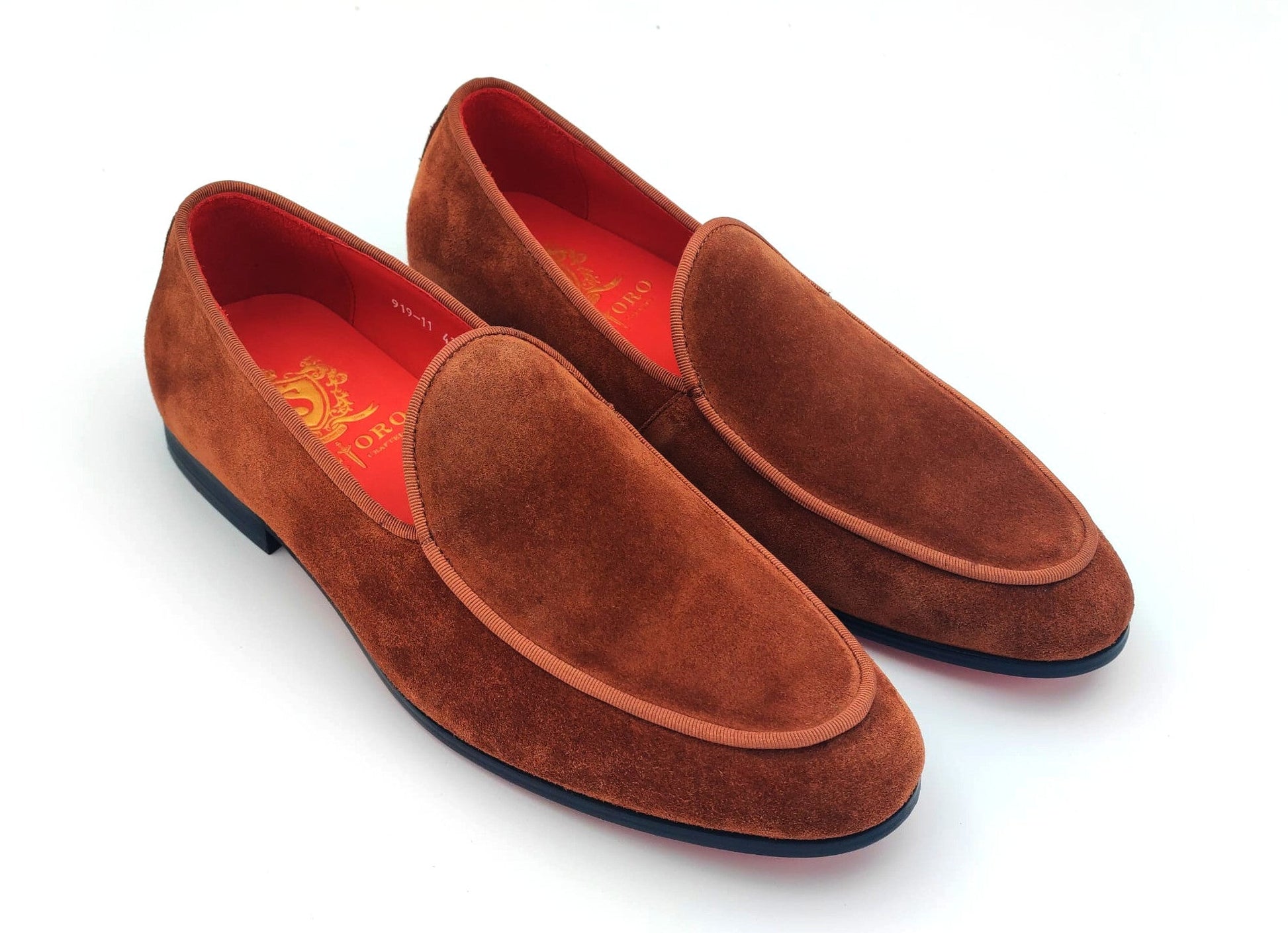 Slipper Loafers - Tobacco Suede Loafers-2