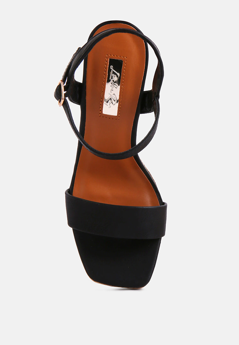 Buxor Woven Textured High Block Heeled Sandals-3