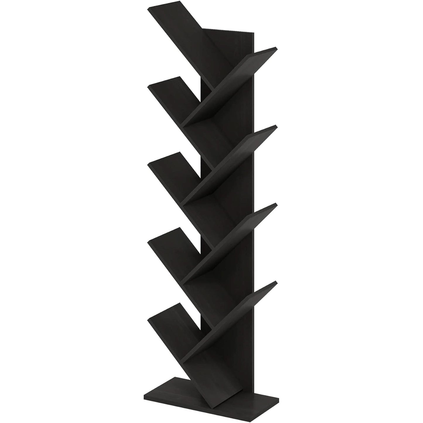Bookshelf 9 Tier Floor Standing Tree Bookcase Espresso-3