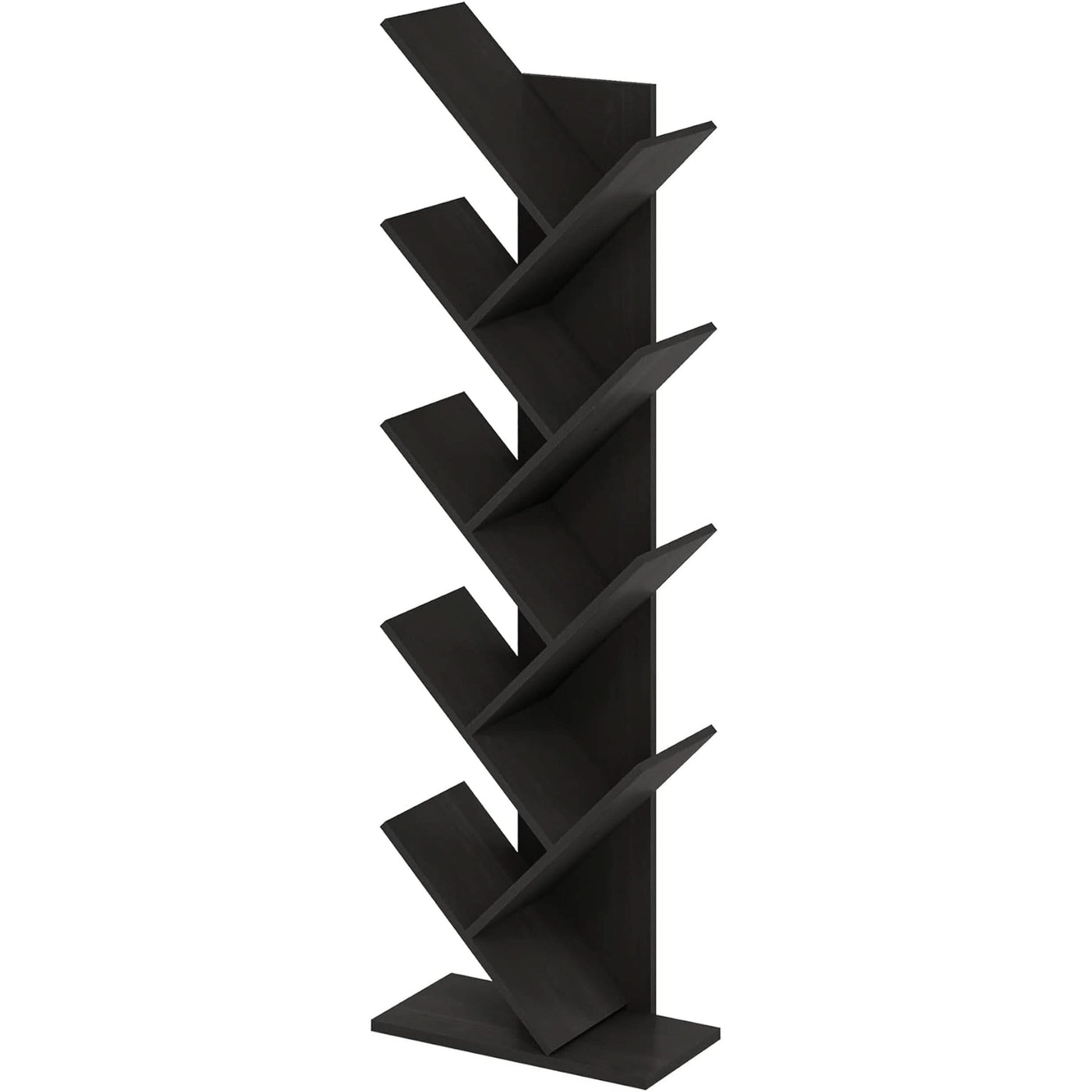 Bookshelf 9 Tier Floor Standing Tree Bookcase Espresso-3
