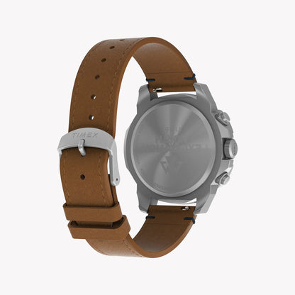 Timex Men's Eco-Friendly Tan Leather Watch, Silver Case | Tw2u20200-1