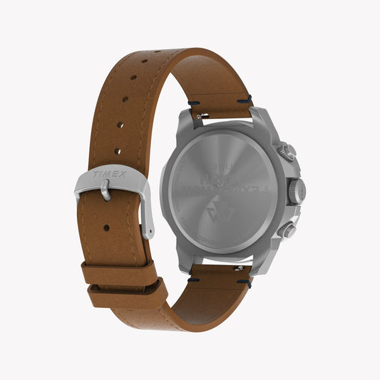 Timex Men's Eco-Friendly Tan Leather Watch, Silver Case | Tw2u20200-1