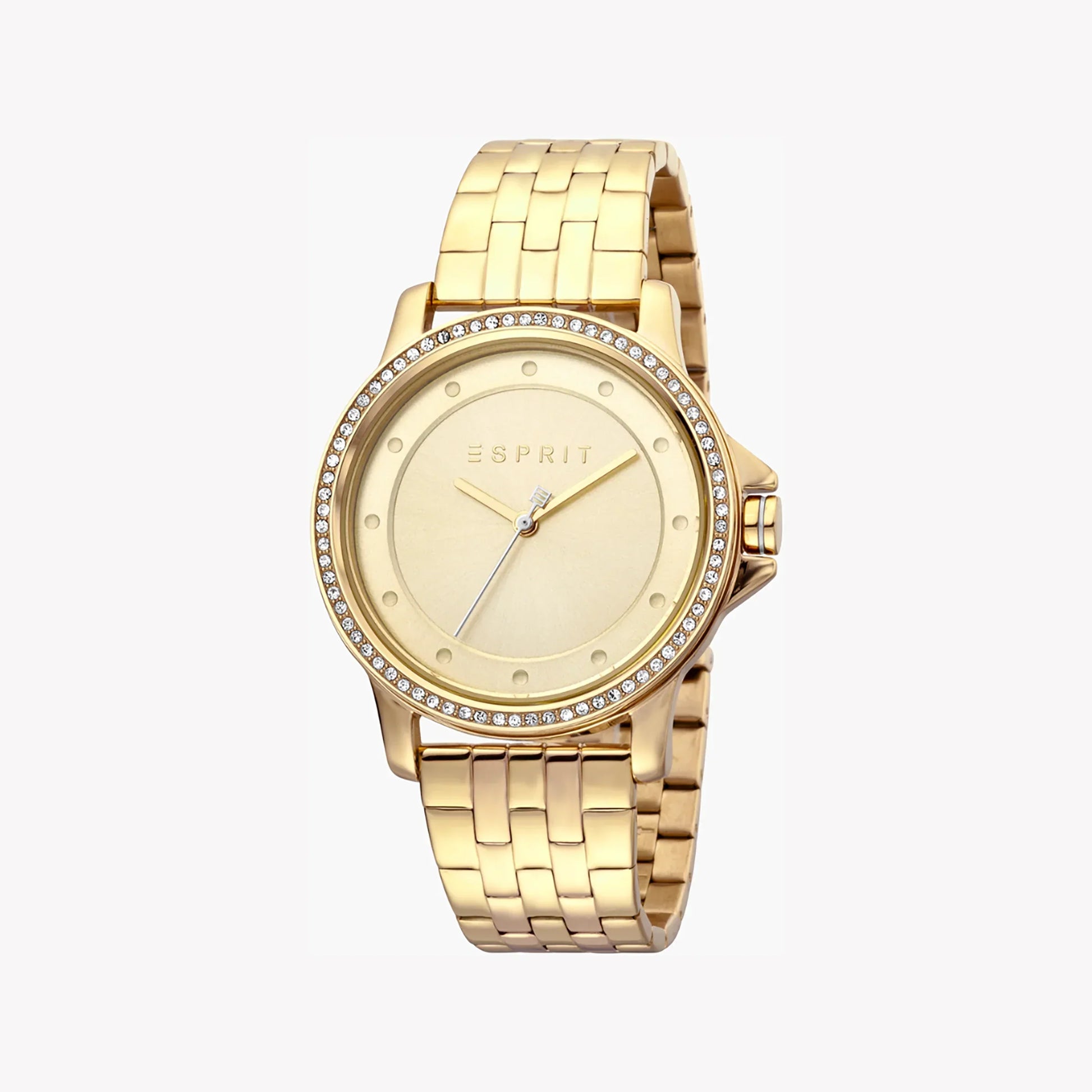 Esprit Women's Gold Stainless Steel Watch, Champagne Dial | Es1l186l0015-0