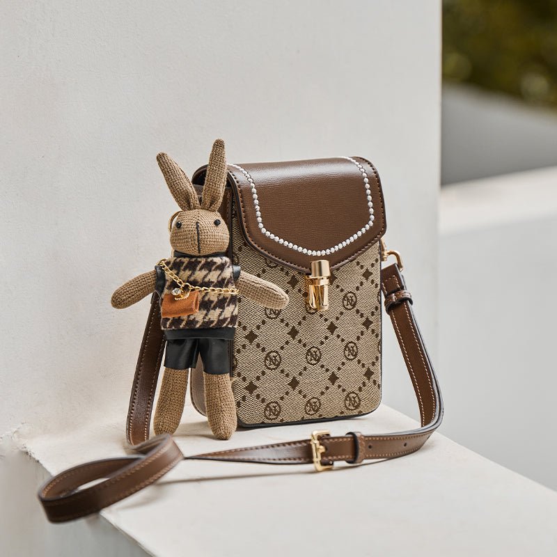 Caffrey Vintage Monogram Phone Crossbody Bag-1