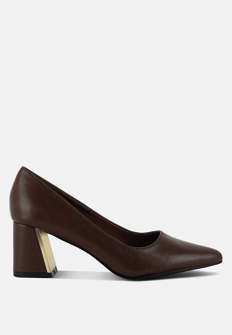 Casey Metallic Detail Block Heel Pumps By RAG