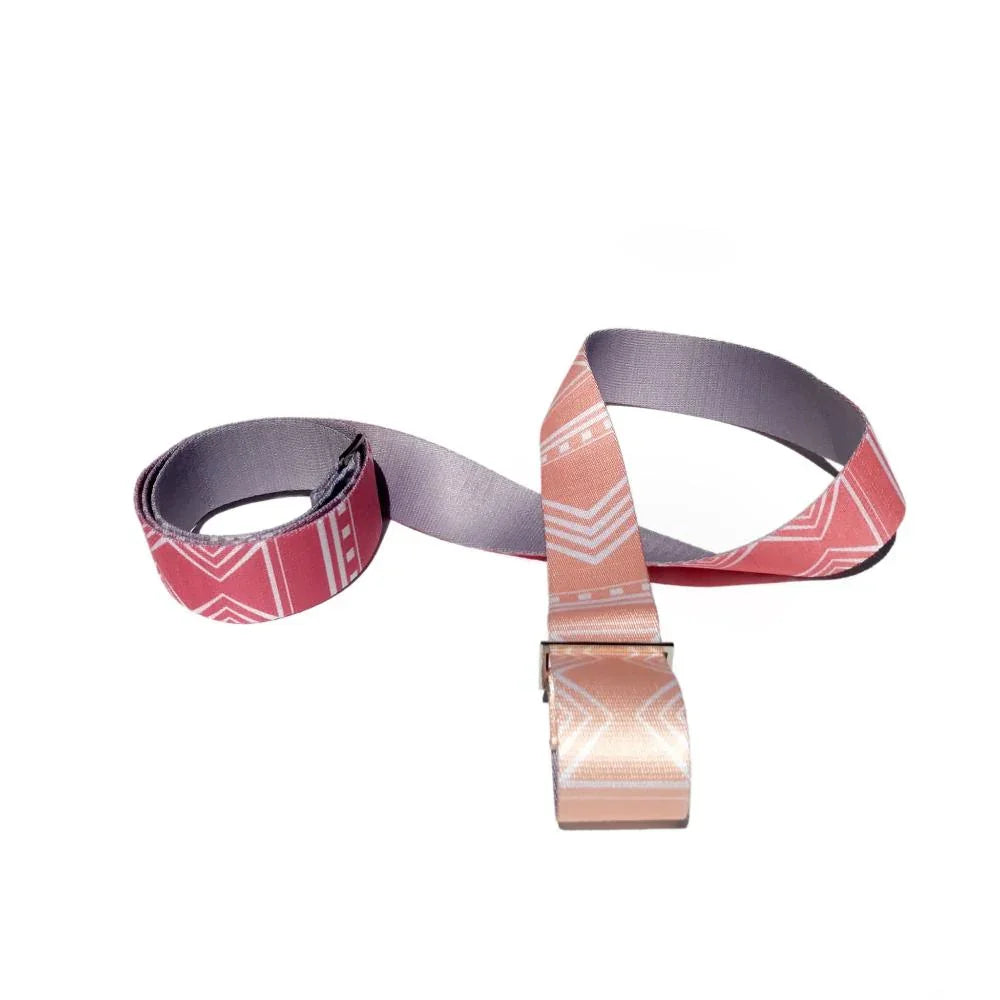Cassady Yoga Strap – Pink Stretching Strap w/ Metal Buckles | Yune Yoga-0