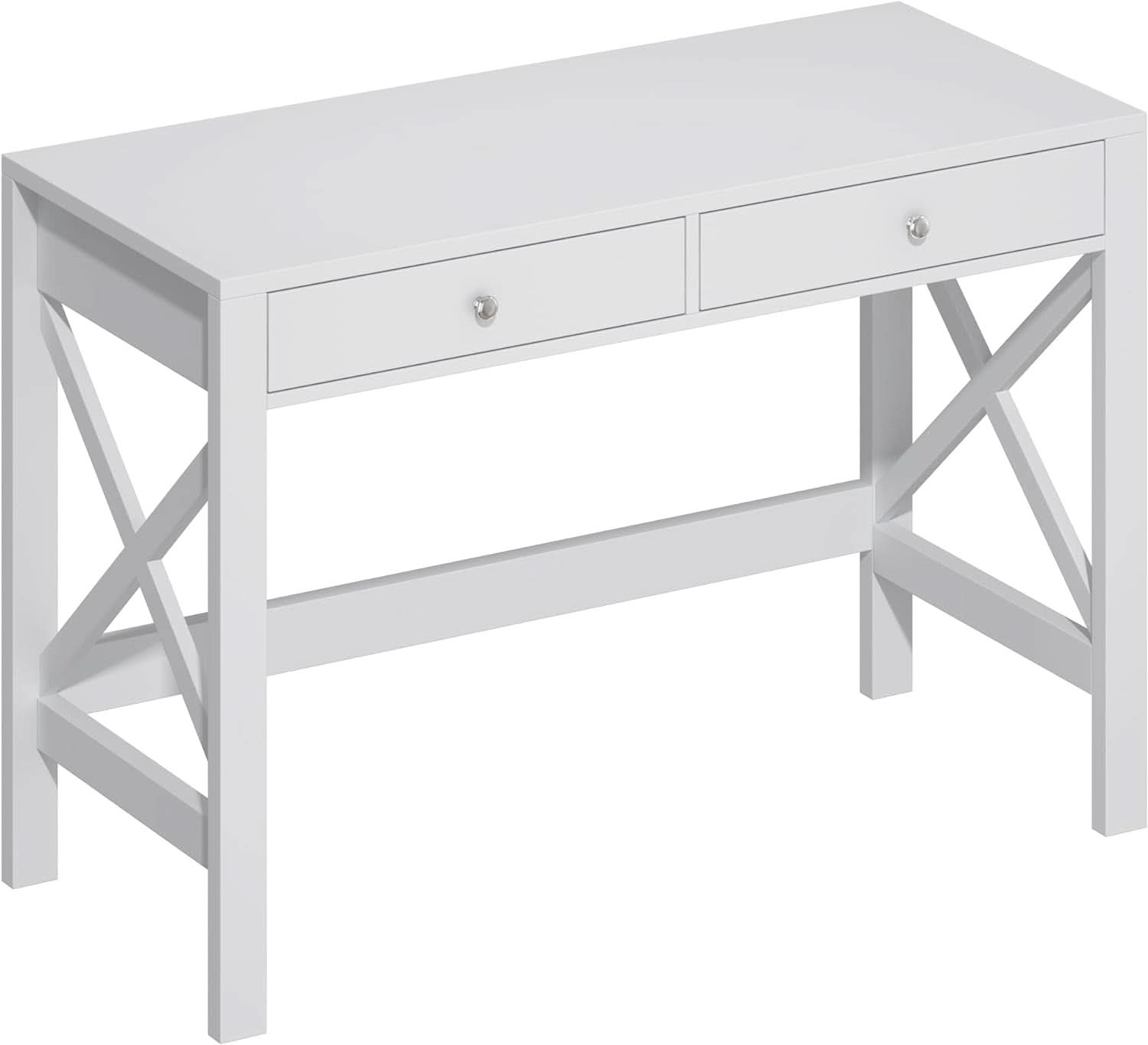 40 Inch White Computer Desk For Home Office Use And Study-2