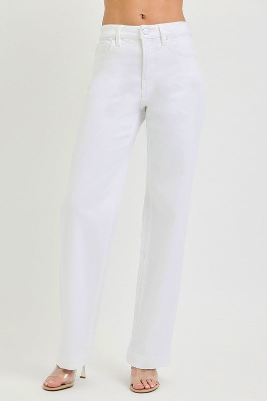 RISEN Full Size High Rise Wide Baggy Pants Plus Size-0