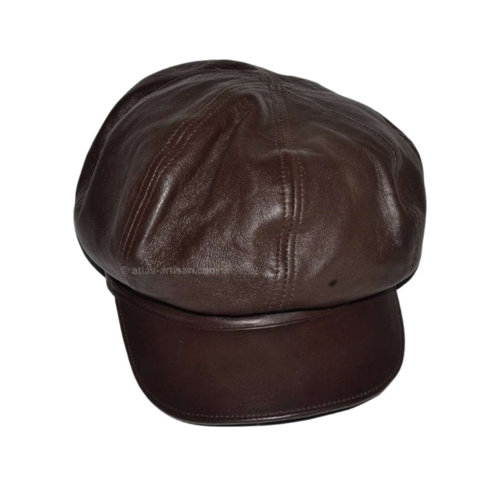 Leather Beret Cap-0
