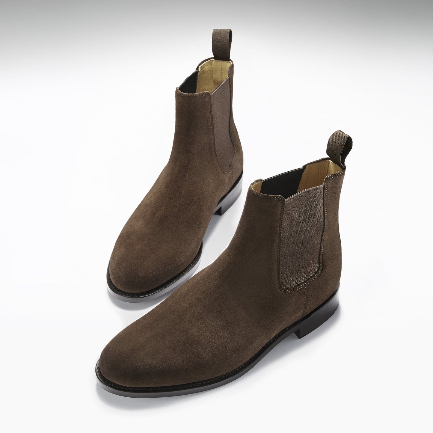 Brown Suede Chelsea Boots, Welted Leather Sole-1
