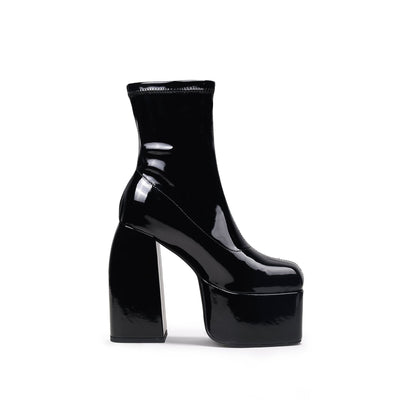 Chunky Black Ankle Boots-2
