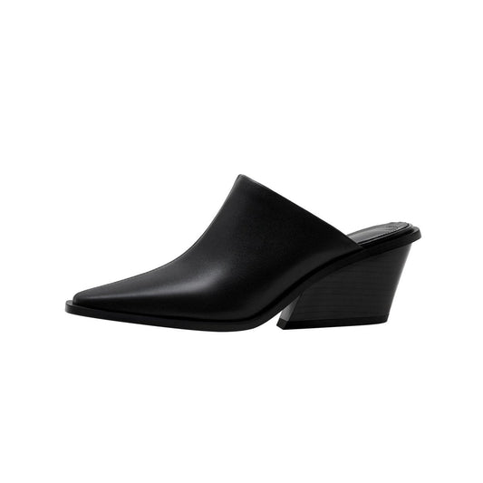 Classic Leather Pointed Toe Mules-0