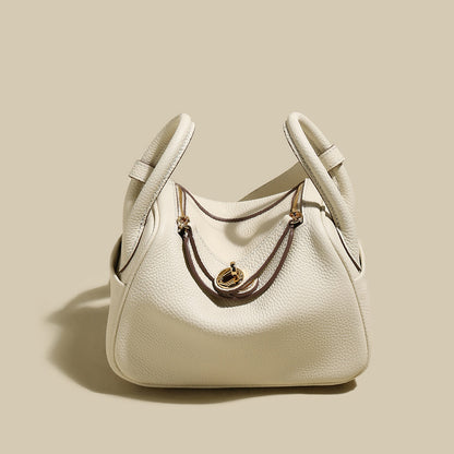 Classic Monte Convertible Leather Shoulder Bag – Pebbled Grain Satchel with Turn-Lock & Detachable Strap-0