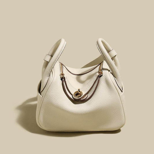 Classic Monte Convertible Leather Shoulder Bag – Pebbled Grain Satchel with Turn-Lock & Detachable Strap-0