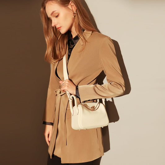 Classic Monte Convertible Leather Shoulder Bag – Pebbled Grain Satchel with Turn-Lock & Detachable Strap-1