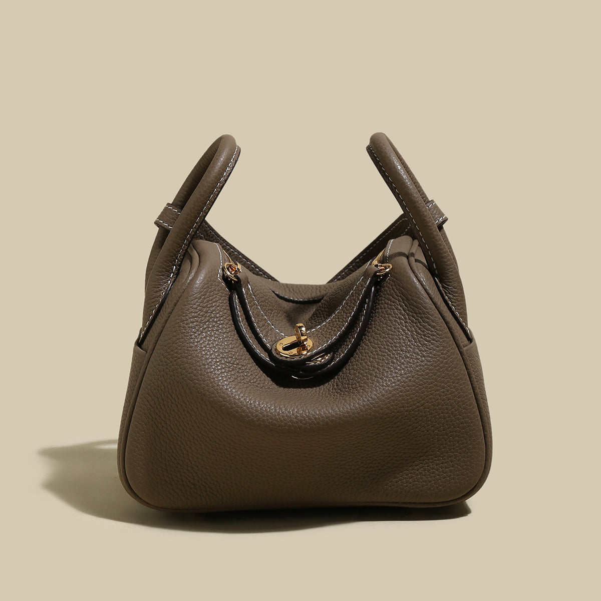 Classic Monte Convertible Leather Shoulder Bag – Pebbled Grain Satchel with Turn-Lock & Detachable Strap-3