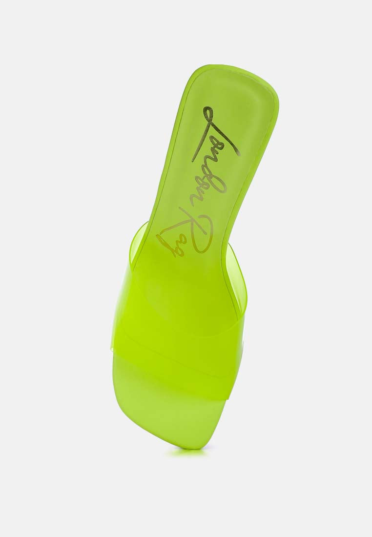 Clear Flirt Clear Strap Slip On Heel Sandals-3