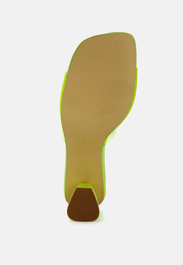 Clear Flirt Clear Strap Slip On Heel Sandals-4