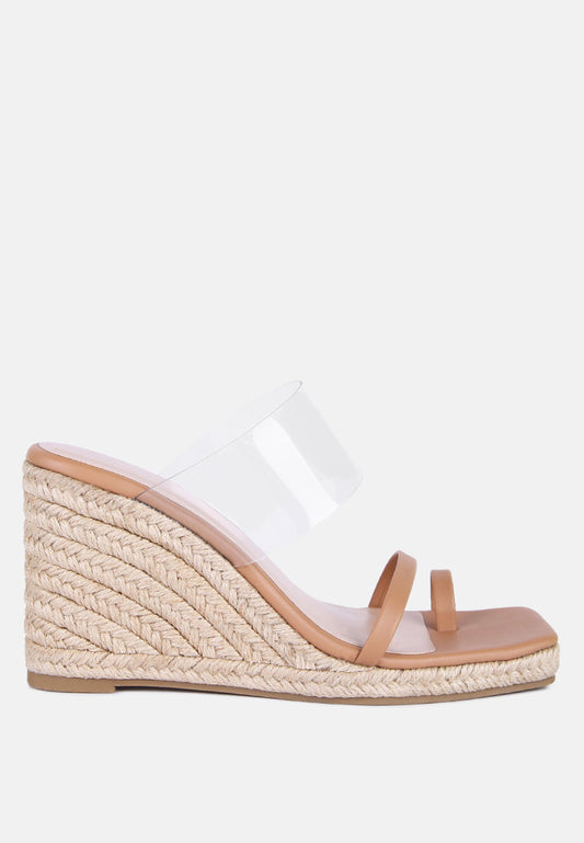 Clear Path Toe Ring Espadrilles Wedge Sandals-0